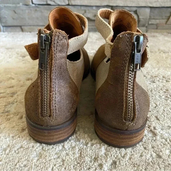 Born Two Tone Brown Leather Suede Ankle Booties Cut Out  Buckle Strap: 6.5M - Picture 7 of 11
